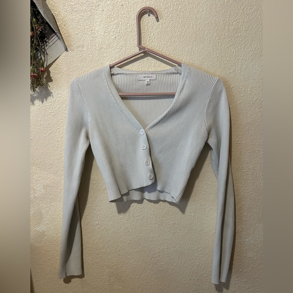 white, button up shrug